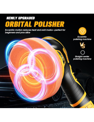 Pulidora de Coche Inalámbrica Niusken 21V 2000mAh 6 Velocidades