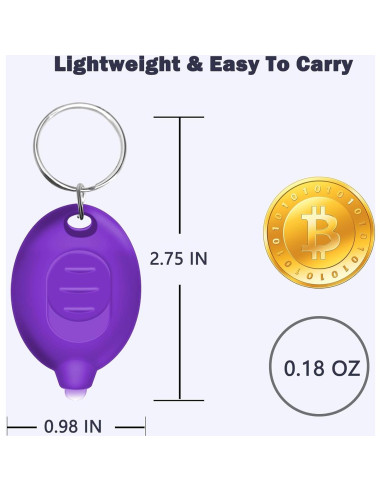 Linterna Mini UV LED Daemson de Llavero - 12 Lúmenes - 6 Piezas