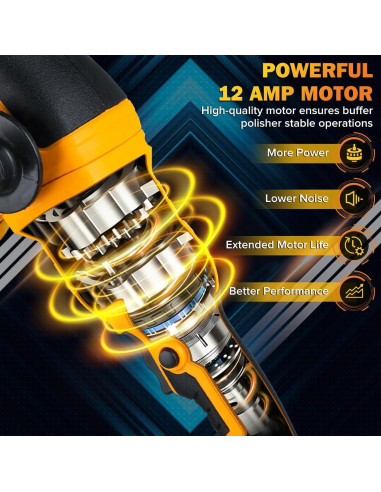 Pulidora Orbital Inalámbrica Dewalt 20V 6 Velocidades 1800-6500 RPM