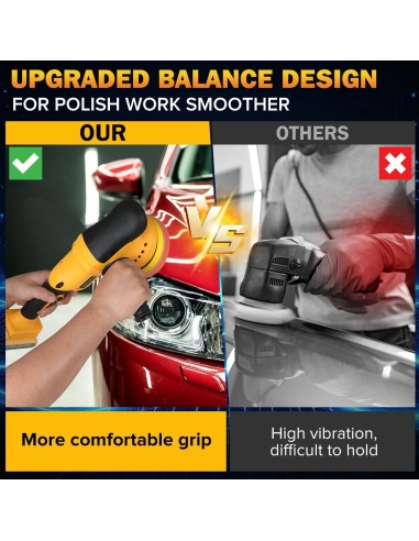 Pulidora Orbital Inalámbrica Dewalt 20V 6 Velocidades 1800-6500 RPM