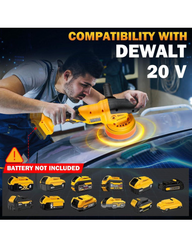 Pulidora Orbital Inalámbrica Dewalt 20V 6 Velocidades 1800-6500 RPM