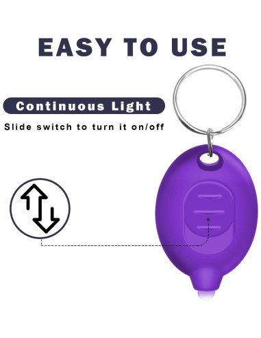 Linterna Mini UV LED Daemson de Llavero - 12 Lúmenes - 6 Piezas