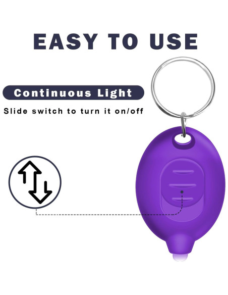 Linterna Mini UV LED Daemson de Llavero - 12 Lúmenes - 6 Piezas