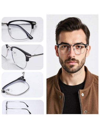 Gafas bloqueadoras de luz azul TR90 y metal para hombres