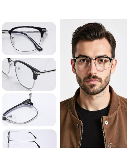 Gafas bloqueadoras de luz azul TR90 y metal para hombres