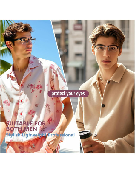 Gafas bloqueadoras de luz azul TR90 y metal para hombres