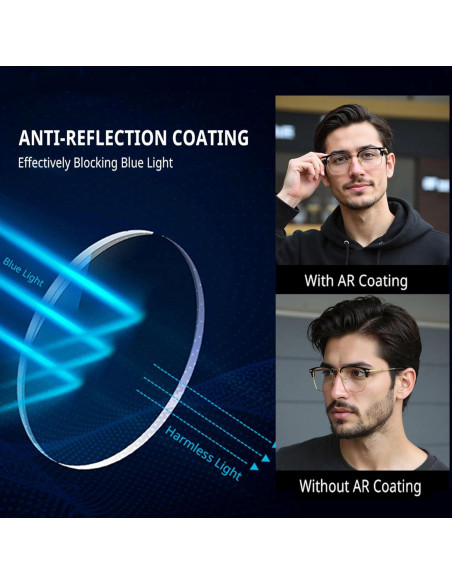 Gafas bloqueadoras de luz azul TR90 y metal para hombres