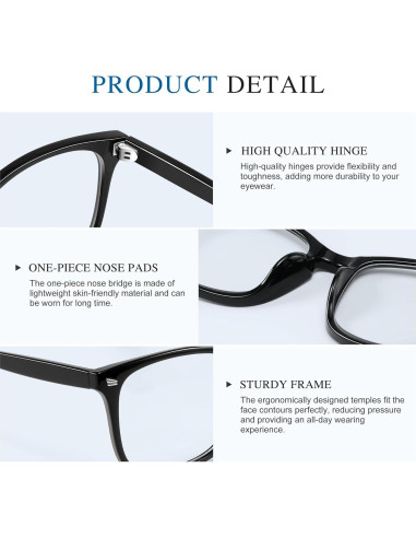 Gafas de Luz Azul PLFOG NQ-8068 Unisex con Protección UV400