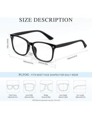 Gafas de Luz Azul PLFOG NQ-8068 Unisex con Protección UV400