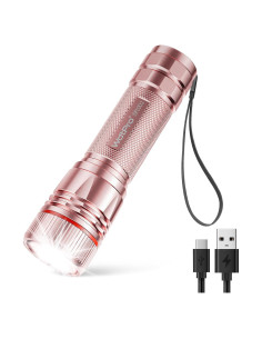 Linterna Recargable WdtPro SFL002 LED 10H Rosa Compacta