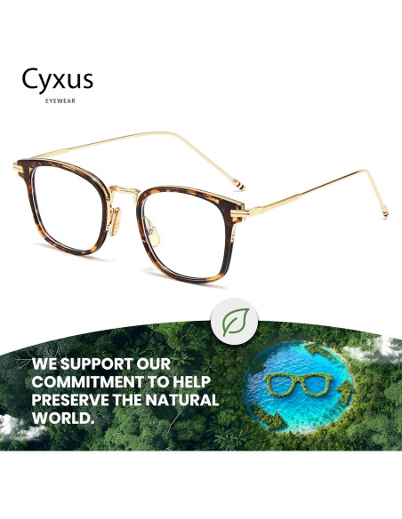 Gafas de luz azul Cyxus TR90+Metal cuadradas anti-reflejo
