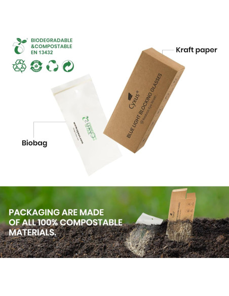 Gafas de luz azul Cyxus TR90+Metal cuadradas anti-reflejo