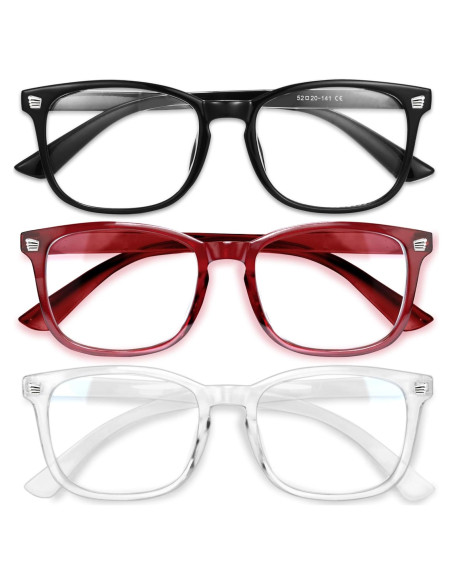 Gafas de luz azul Gaoye para mujer - Bloqueo 99% - Paquete de 3