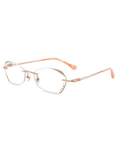 Gafas de lectura sin montura LUMIHA HD dorado rosa +3.0