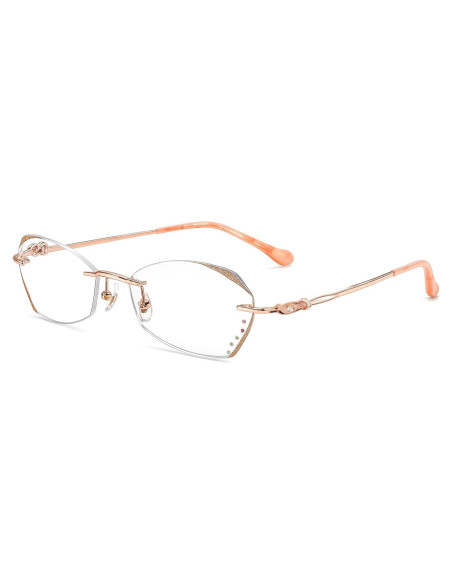 Gafas de lectura sin montura LUMIHA HD dorado rosa +3.0