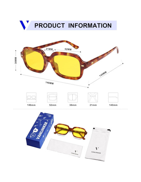 Gafas de sol polarizadas VL9832 unisex retro cuadradas