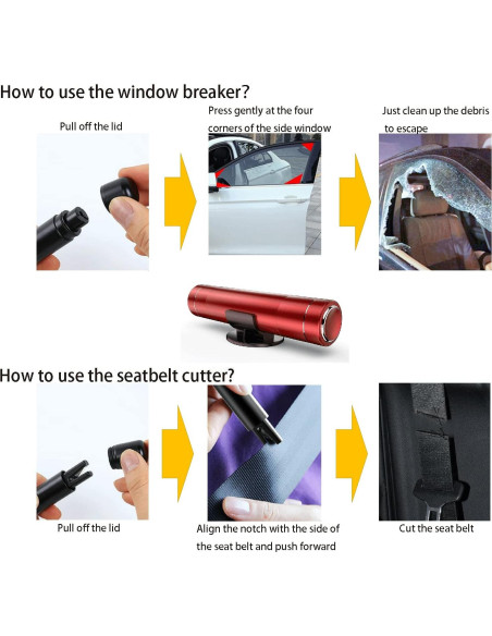 Martillo de Seguridad y Cortador de Cinturón BoGoo 2 en 1