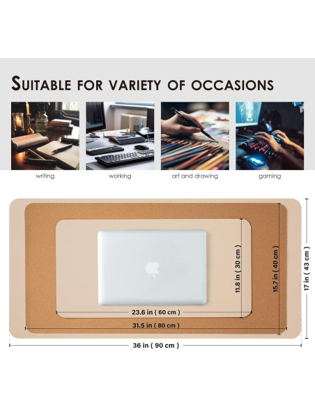 Alfombrilla de Escritorio Doble Cara Corcho HOMIEAZICOZI 60x30cm