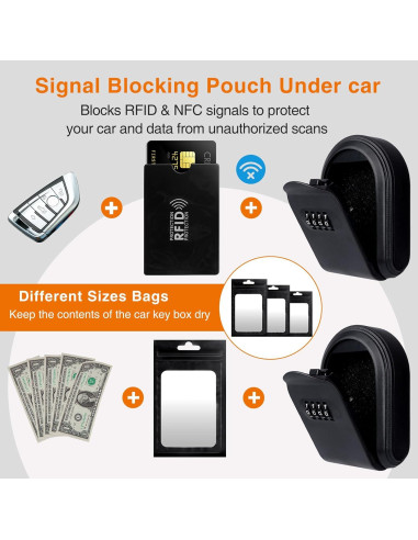 Caja de Llave Magnética Domthent con Combinación y 5 Imanes