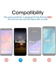Protector de Pantalla de Vidrio Templado amFilm para Google Pixel 3a - Paquete de 3 2