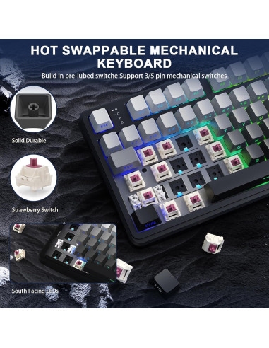 Teclado Mecánico Inalámbrico Attack Shark X98 RGB PBT