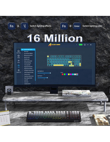 Teclado Mecánico Inalámbrico Attack Shark X98 RGB PBT