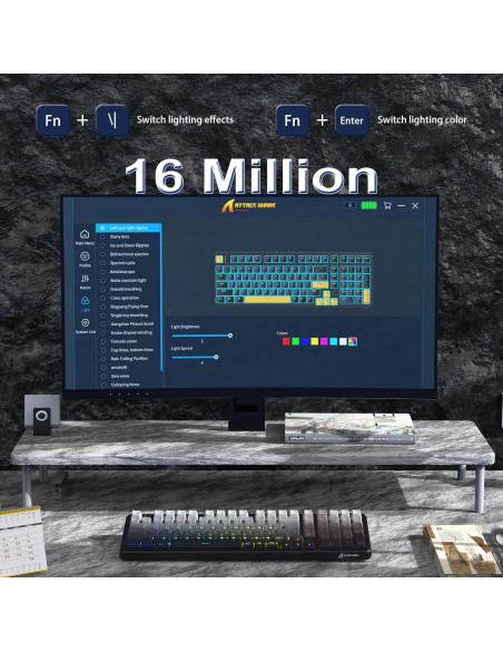 Teclado Mecánico Inalámbrico Attack Shark X98 RGB PBT