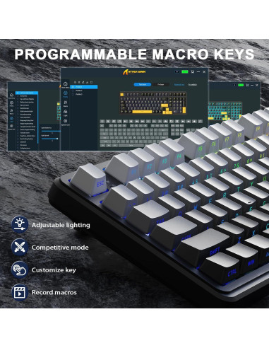 Teclado Mecánico Inalámbrico Attack Shark X98 RGB PBT
