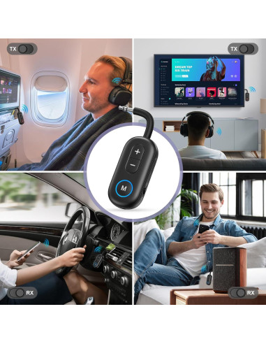 Transmisor Receptor Bluetooth 5.3 JXTZ CP322 2 en 1 Inalámbrico