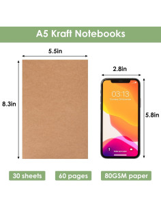 Paquete de 48 Cuadernos A5 LABUK Kraft con Rayas 60 Páginas 2