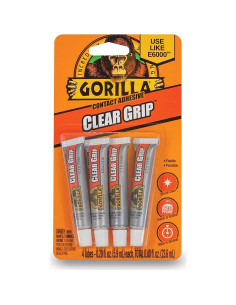 Adhesivo de contacto Gorilla Clear Grip 4 tubos 5.9ml impermeable 2