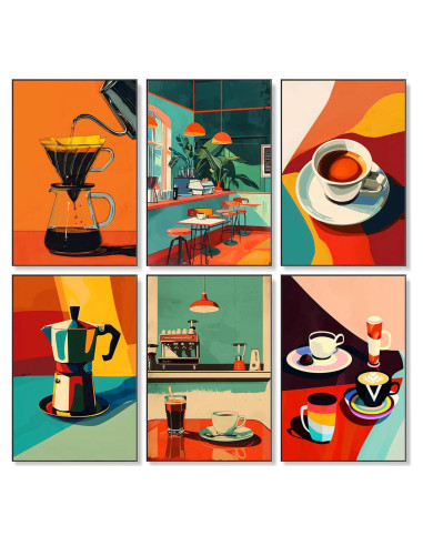 Kit de Pintura por Números Fountor 6 Piezas Café 30.48x20.32 cm