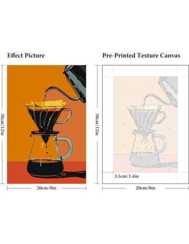 Kit de Pintura por Números Fountor 6 Piezas Café 30.48x20.32 cm