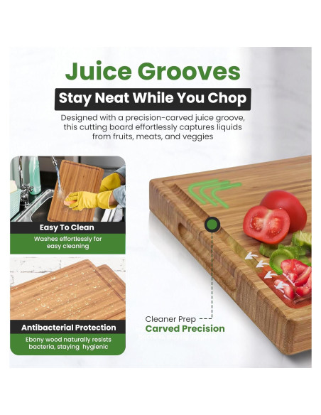 Tabla de cortar de bambú AFEXO 40.64x27.94 cm con canal