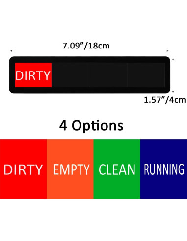 Imán para Lavavajillas Kichwit Limpio Sucio 17.78x4.06cm Negro