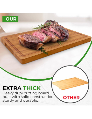 Tabla de cortar de bambú AFEXO 40.64x27.94 cm con canal