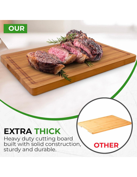 Tabla de cortar de bambú AFEXO 40.64x27.94 cm con canal