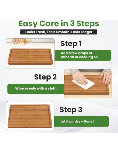 Tabla de cortar de bambú AFEXO 40.64x27.94 cm con canal