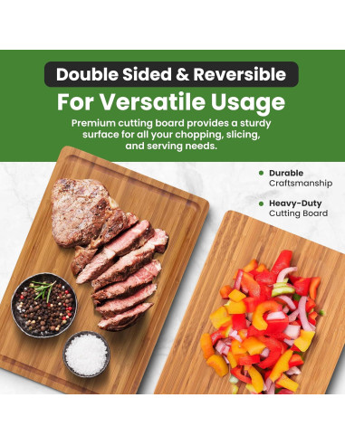 Tabla de cortar de bambú AFEXO 40.64x27.94 cm con canal