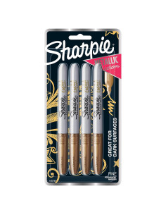 Marcador Permanente Metálico Sharpie Oro Punta Fina 4 Unidades