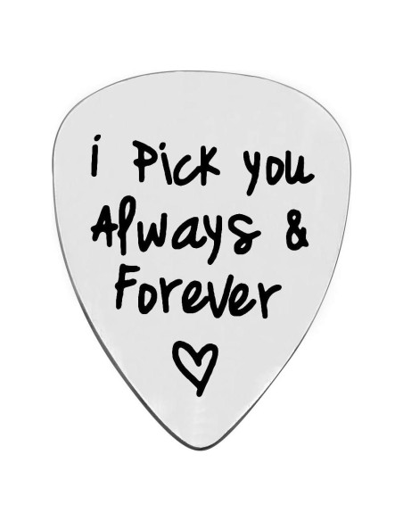 Pua de Guitarra de Acero Inoxidable Te Elijo Siempre - Regalo para Él