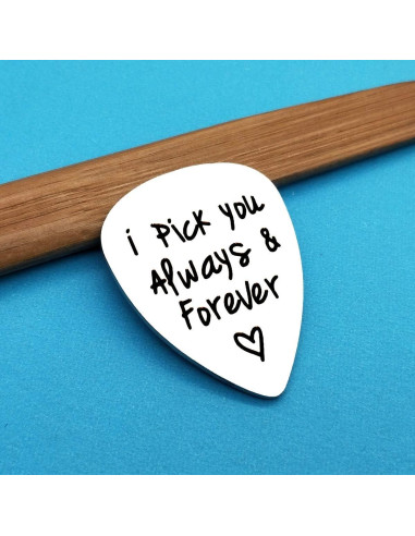 Pua de Guitarra de Acero Inoxidable Te Elijo Siempre - Regalo para Él