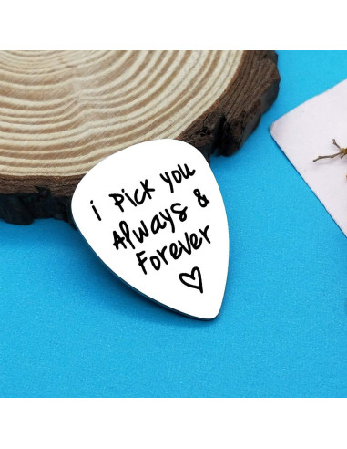 Pua de Guitarra de Acero Inoxidable Te Elijo Siempre - Regalo para Él