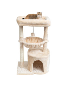 Árbol para Gatos Pequeño SYANDLVY 75.2 cm Beige con Cueva