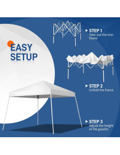 Carpa Plegable Pop Up Gearvato 3x3m Impermeable Blanca 2