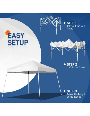 Carpa Plegable Pop Up Gearvato 3x3m Impermeable Blanca