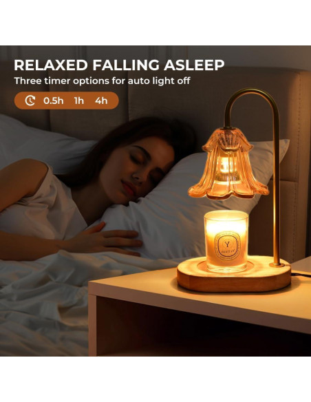 Lámpara Calentadora de Velas Lsctiff Ámbar con Temporizador