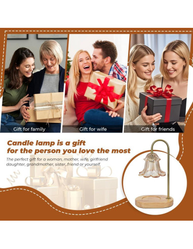 Lámpara Calentadora de Velas Lsctiff Ámbar con Temporizador