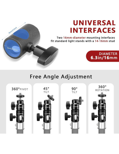 Adaptador de Montaje para Soporte de Luz Lanxire L0128 - 2 Piezas