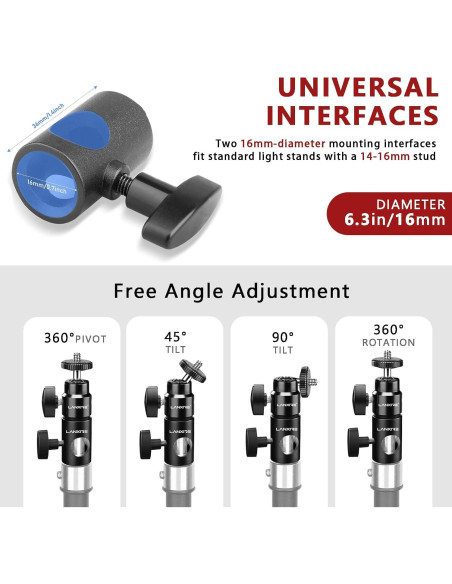 Adaptador de Montaje para Soporte de Luz Lanxire L0128 - 2 Piezas